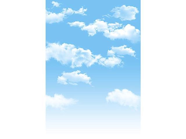 AOFOTO 5X3ft Blue Sky Backdrop for Photography White Cloud Cloudy Weather Background Newborn Children Kids Adults Portraits Birthday Party Family Events Video Displays Photo Studio Props