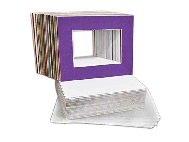 Golden State Art Acid Free Pack of 100 5x7 White Picture Mats Mattes with White Core Bevel Cut for 4x6 Photo Bags Backing