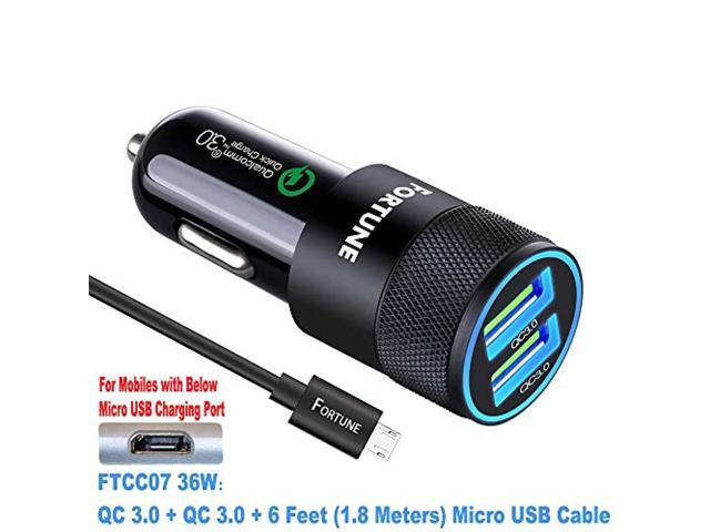 Car Charger Samsung Galaxy S10//S10+ S9//S9+ Squish Quick Charge 3.0 Car Charger Adapter UL Listed LG G6 // V30 and More 5.4A 30W Dual USB Port Aluminum Alloy Fast Car Charger for iPhone XR//XS//X