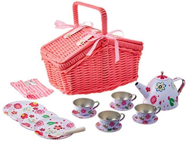 Delton Products Dots Tea Set for Four Small 