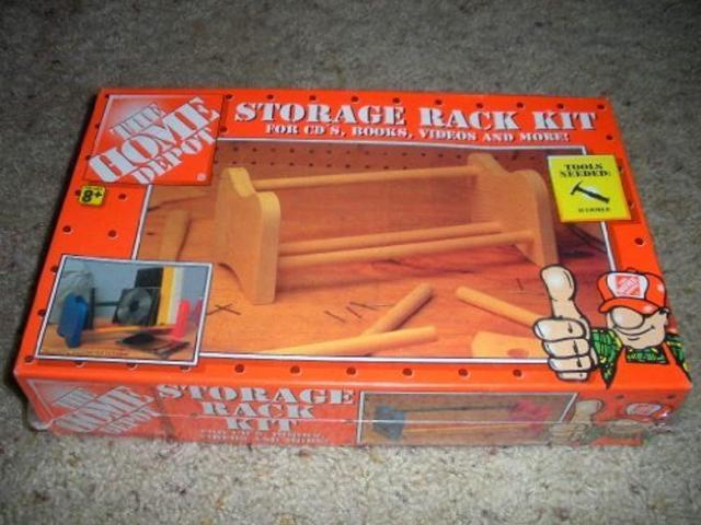 the home depot storage rack kit for cd's, books, videos and more!