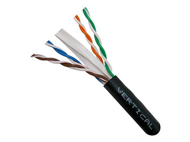 350 Mhz Outdoor CMX Bulk Ethernet Cable UV Jacket Black UTP Wooden Spool 1000ft Vertical Cable Cat5e 