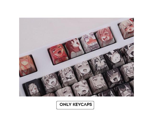 Pbt Key Ahegao Keycap Dye Sublimation Oem Profile Japanese Anime Keycap For Cherry Gateron