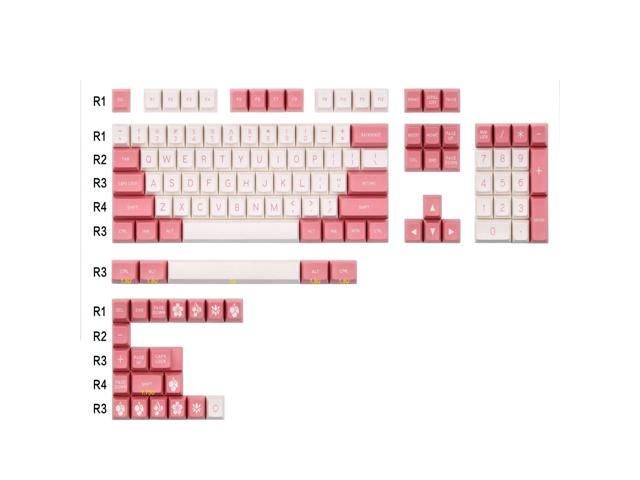 MAXKEY Valentine's Day pink girl color matching keycaps SA Double shot ABS keycap 130 keys for MX switch mechanical keyboard