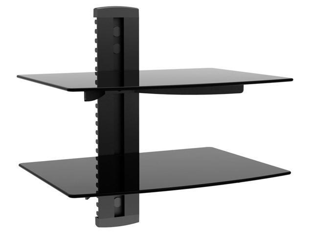 Component Shelf Wall Mount 2 Tier Rack Dvd Cable Box Game Console Tv Stereo