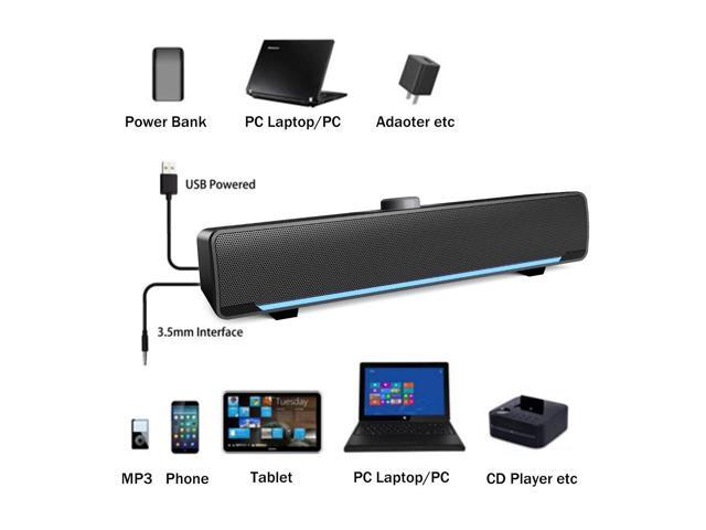Upgrade Renewed Computer Speakers Phission USB Powered Sound Bar Speakers for Computer Desktop Laptop PC 