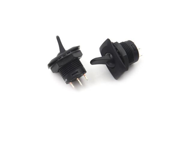 2pcs R13-402 Black 3Pin 2Position Maintained SPDT Round Toggle Switch  H Lo 