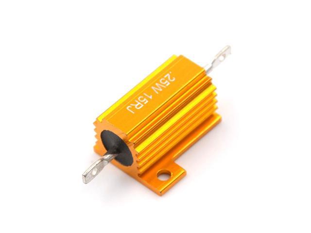 Rx24 25w 15r 15rj Power Metal Shell Aluminium Gold Resistor 25watt 15 Ohm Power Heatsink Resistance Golden Heat Sink Resistor Newegg Com