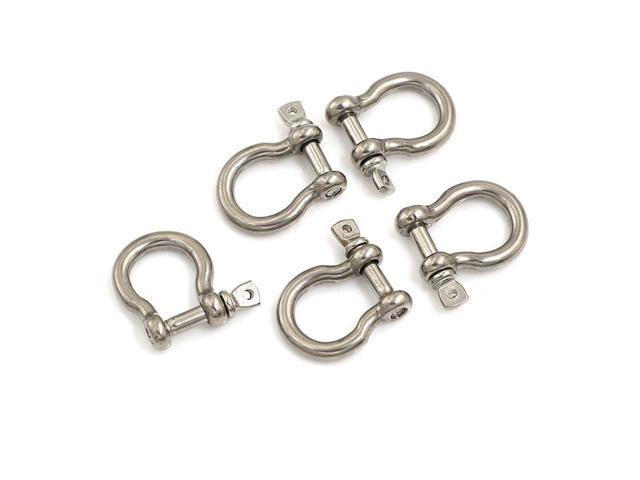 M4 Stainless Steel Rustproof Screw Pin Anchor Bow Shackle Clevis Eur Style 5pcs 
