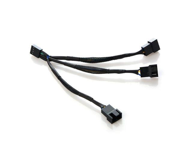E-outstanding 2PCS 27cm PWM Fan Splitter Cable 4 Pin Plug 1 to 3 Ways Fan Power Extension Adapter Cable for Computer Case Fan