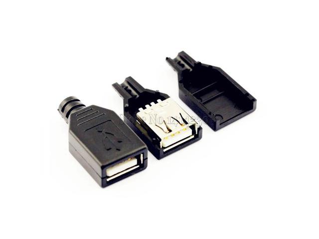 Cable Length: Black Occus Yoton New 1Set Type A Female USB 4 Pin Plug Socket Connector with Black Plastic Cover 