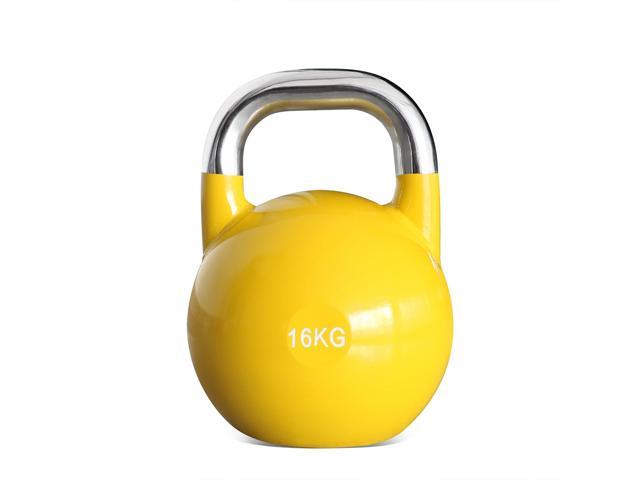 PRISP Competition Kettlebell Weight 16kg - Grade Duty Cast Steel, Yellow -