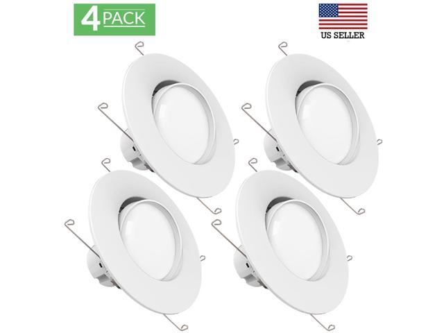 SUNCO 4 PACK 6-INCH GIMBAL RETROFIT RECESSED LED LIGHT 12W 830 LUMEN 5000K