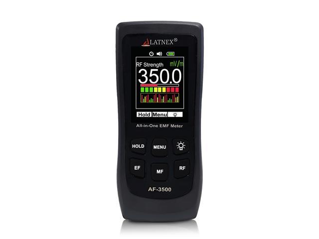 LATNEX AF-3500 EMF Meter RF Detector and Reader with Calibration Certificate - Measures High and Low EMF Radiation from Cell Phones Towers, Smart Meters, WiFi, Power Lines, Appliances, Electrical Box