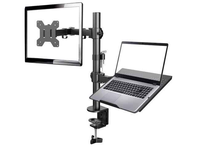 Photo 1 of (READ FULL POST) HUANUO Monitor Stand with Keyboard Notebook up to 15.6 - Adjustable Desk Mount Laptop Holder with Clamp and Grommet Mounting Base for 13 to 27 Inch LCD Computer Screens Up to 22lbs