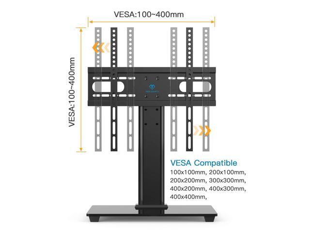 Perlesmith Universal Tv Stand Table Top For 37 55 Inch Lcd Led Tvs Height Adjule Base With Tempered Glass Wire
