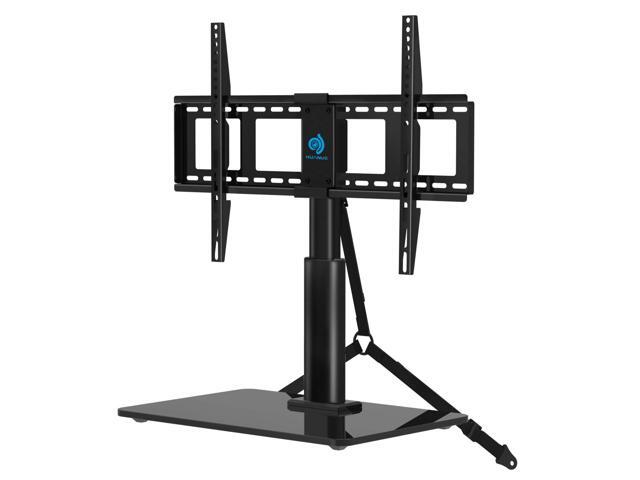 Huanuo Hn Tvs03 Universal Adjule Table Top Tv Stands For 32 To 60 Inch Televisions With 70 Degree Swivel 4 Level Height Alignment Tempered