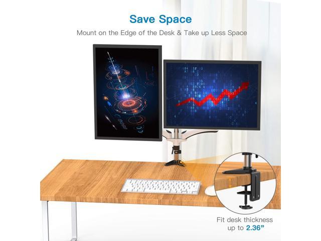 HUANUO Dual Monitor Mount, Full Motion Monitor Arm Stand, Height Adjustable  Computer Monitor Riser with Gas Spring, C Clamp, Cable Management for Two  