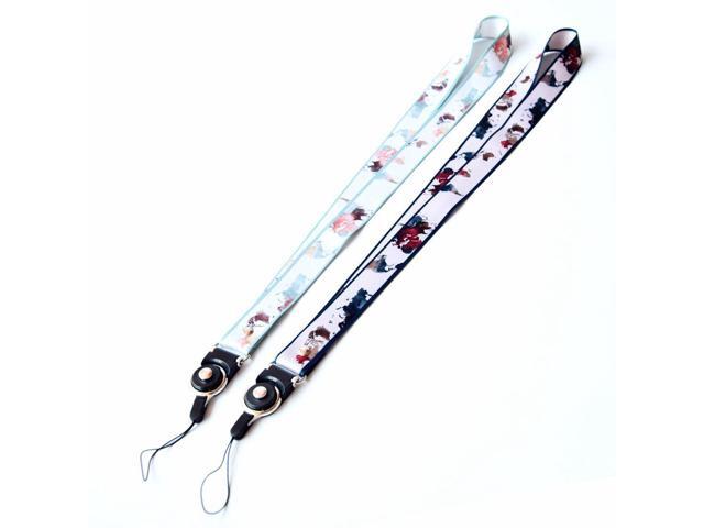 Cell Phone Universal Crimmy Detachable Cell Phone Neck Lanyard Double Sided Neck Strap Band Lanyards for Camera Light Flower Flash Drive iPod USB