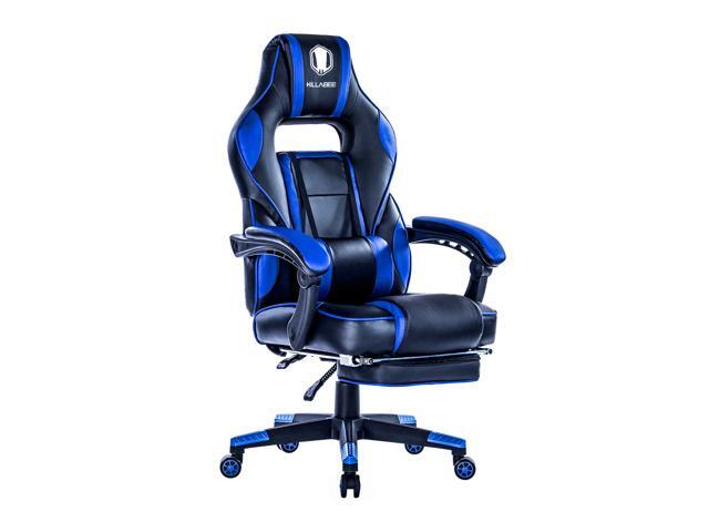 Killabee Reclining Memory Foam Racing Gaming Chair Ergonomic High Back Computer Desk Office With Retractable Footrest And Adjustable