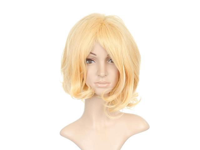 wavy short blonde wig