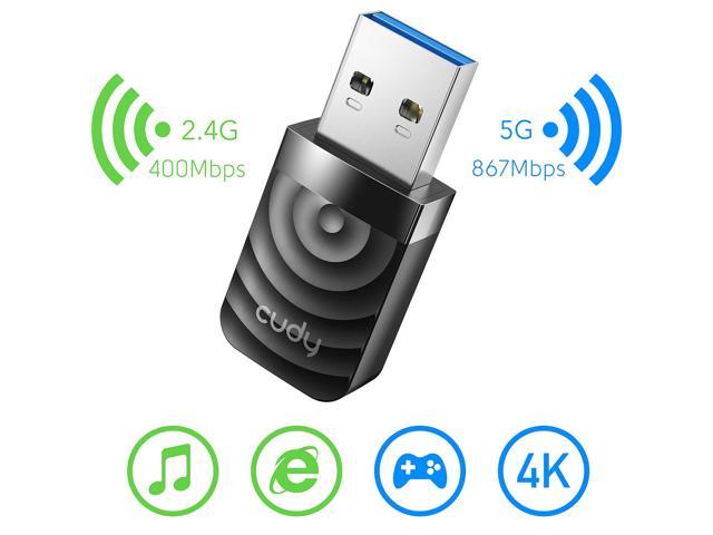 Cudy WU1300S AC 1300Mbps WiFi USB 3.0 Adapter for PC, USB WiFi Dongle, 5Ghz /2.4Ghz, WiFi USB 3.0, Wireless Adapter for Desktop/Laptop, Compatible with 7/8/8.1/10, mac OS, Linux - Newegg.com