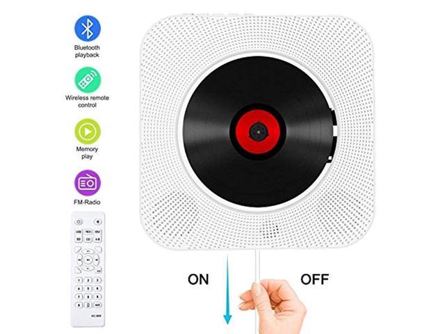 Portable Cd Player With Bluetooth Wall Mountable Home Audio Boombox Remote Control Fm Radio Built In Hifi Speakers