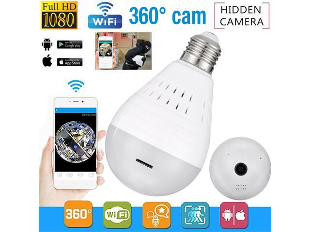1080P Mini Security IP Camera 360° Panoramic SPY Hidden Wifi Wireless Light Bulb