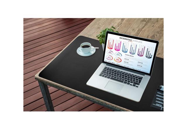 BUBM Desk Pad Protector 35" x 18" PU Leather Desk Mat Blotters Organizer with C 
