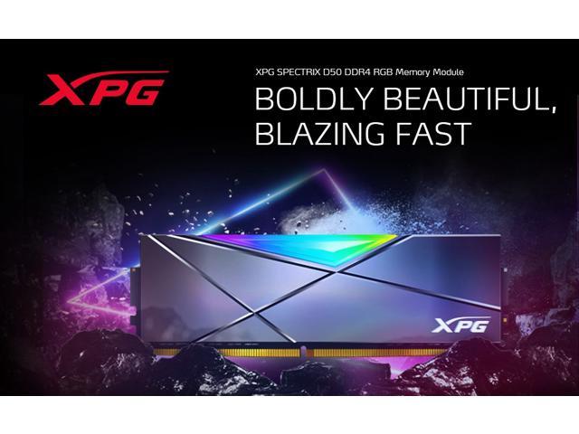 Adata XPG Spectrix D50 RGB DDR4 3200MHz PC4-25600 16Go 2x8Go CL16 Gris  Tungstène