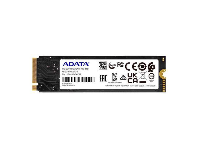 ADATA LEGEND 850 2TB M.2 2280 PCIe Gen4x4 Internal Solid State