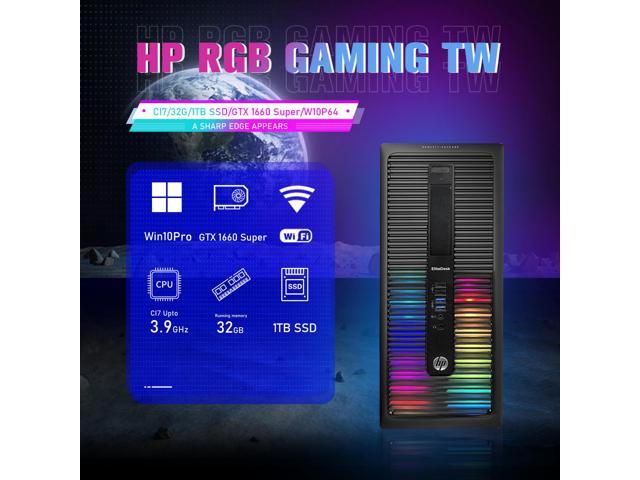  HP Gaming PC Desktop Computer - Intel Quad I7-6700 up to  4.0GHz, GeForce GTX 1660S 6G, 32GB DDR4 Memory, 128G SSD + 3TB, RGB  Keyboard & Mouse, WiFi & Bluetooth 5.0