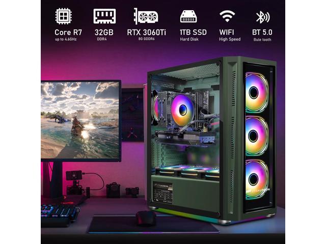 Ryzen 7 Gaming Pc STGAubron Gaming PC - RTX 3060 Ti, Ryzen 7 5700X