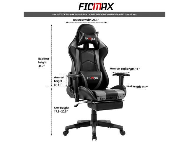 Ficmax Ergonomic Gaming Chair Massage Computer Reclining Racing Office With Footrest Pro Gamer E Sport High Back Desk