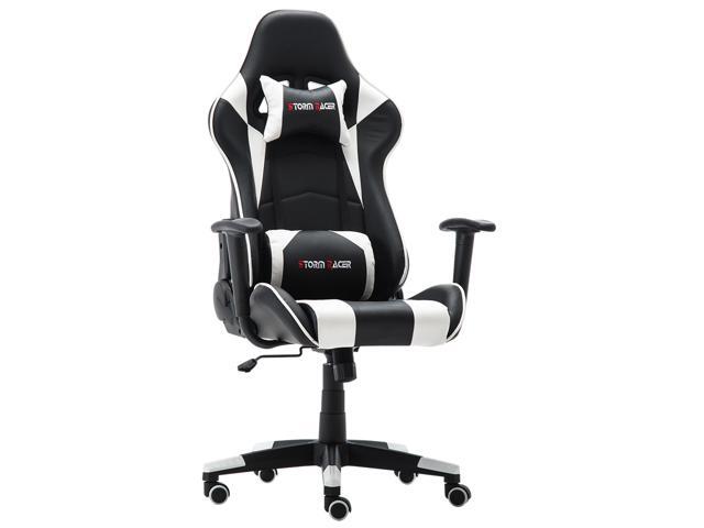 Storm Racer Erogonomic Gaming Chair Large Size Racing Style Computer Home Office With Retractable Backrest And Headrest Newegg Com