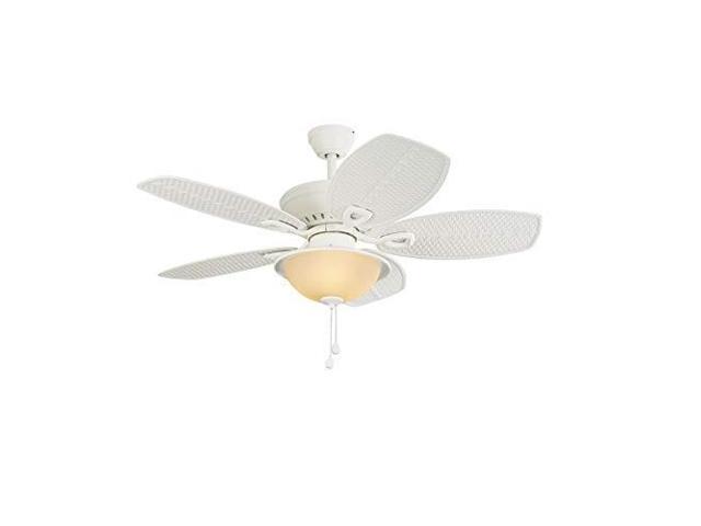 Harbor Breeze Cedar Shoals 44in White Downrod Or Close Mount Indoor Outdoor Ceiling Fan With Light Kit