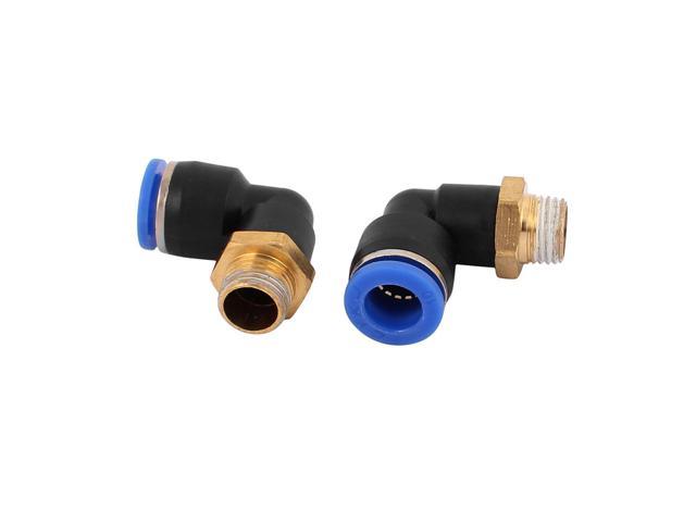 2Pcs 1/8BSP Male to 10mm Air Pneumatic Elbow Quick Connect Connectors 