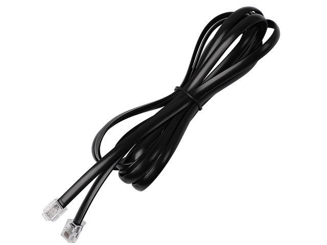Black 6P6C RJ12 PRO ADSL Telephone Cord Cable with 1x Female F Coupler Joiner 
