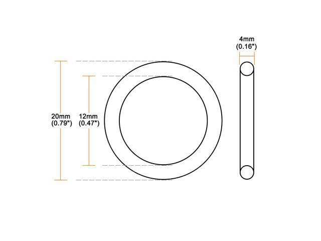 Cross section: 4mm OD 20mm ID 12mm 2X seal NBR Rubber O-ring 