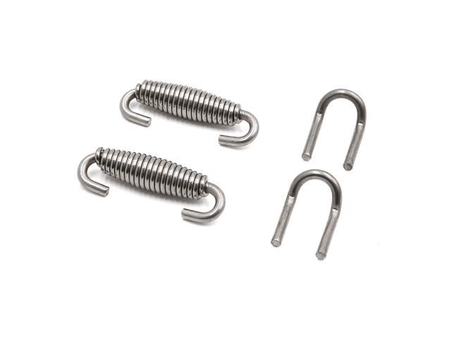 Sourcingmap 2pcs 55mm Stainless Steel Silver Tone Motorcycle Exhaust Pipe Springs Hooks 