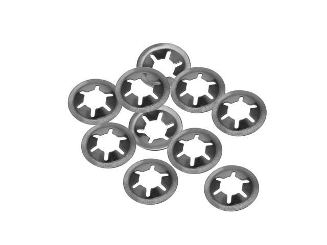 Genuine Starlock Retaining Push on Washers for Round Shafts 4mm pack of 10 