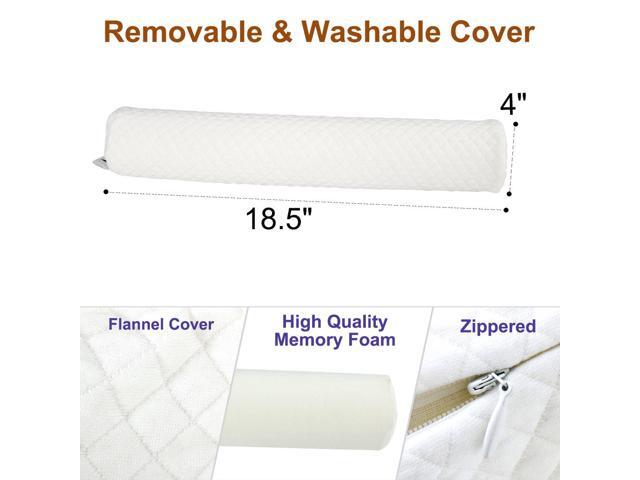 Memory Foam Pillow Round Neck Roll Pillow Firm Lumbar Bolster For