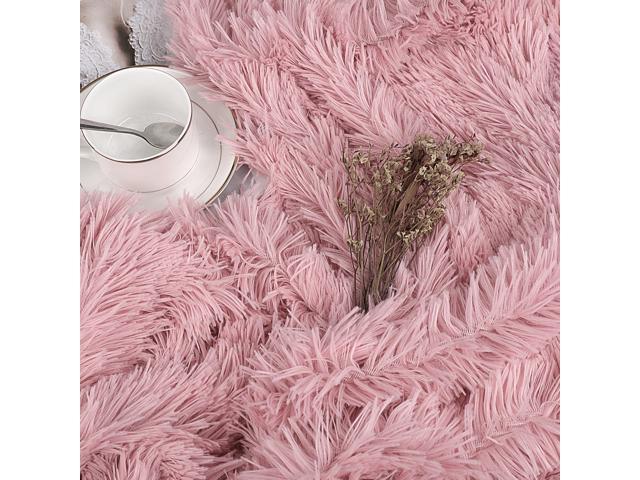 Solid Faux Fur Queen Size Blanket 78" x 90" - Decorative Long Shaggy