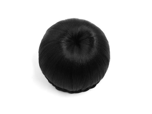 Black Synthetic Twist Braided Hair Bun Chignon Updo Donut Ponytail