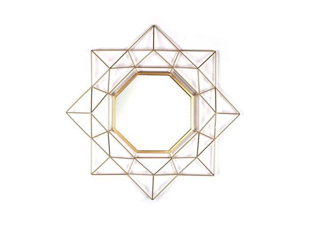 Tx Usa Corporation Geo Entryway Accent Wall Mirror Gold Newegg Com