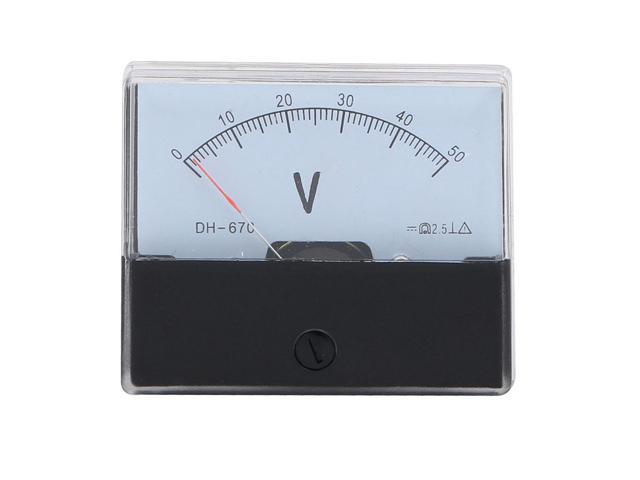 DH-670 DC 0-50V Rectangular Analog Volt Voltage Needle Panel Meter Voltmeter