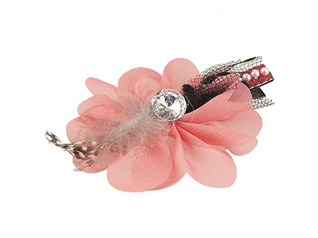 Lady Watermelon Red Chiffon Flower Decorate Hair Clip Newegg Com