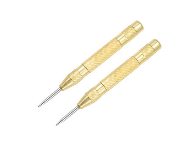 HSS Tip Spring Loaded Automatic Center Punch Tool Adjustable Impact Yellow