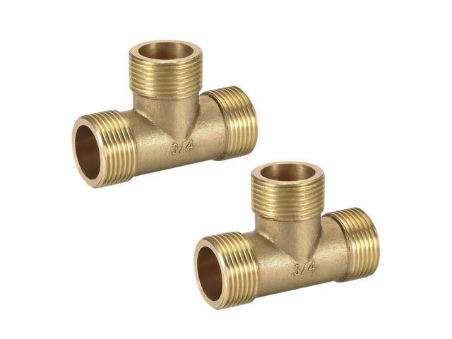 1/8BSP Female Thread T Shape Tube Pipe Connecting Fittings Connectors Brass Tone 