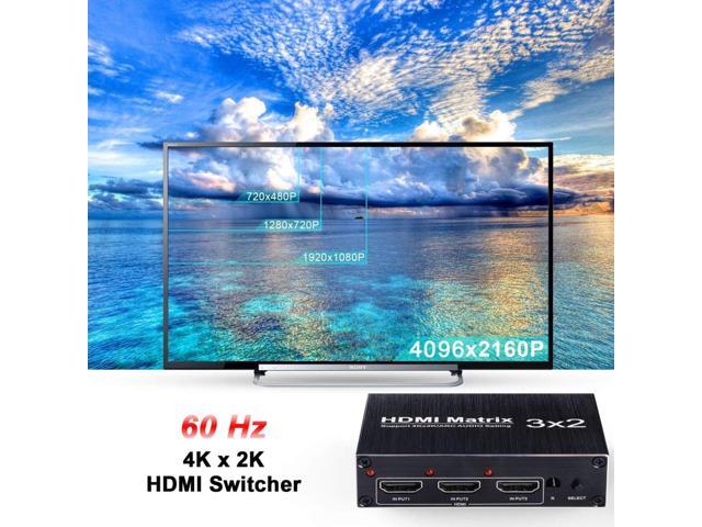 HDMI Switch 3x2 with Remote Control WERLEO 4K HDR HDMI Switch
